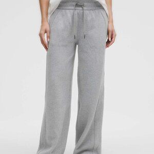 NWT Lululemon Scuba Mid-Rise Wide-Leg Pant *Regular, Sz S, Heathered Medium Grey